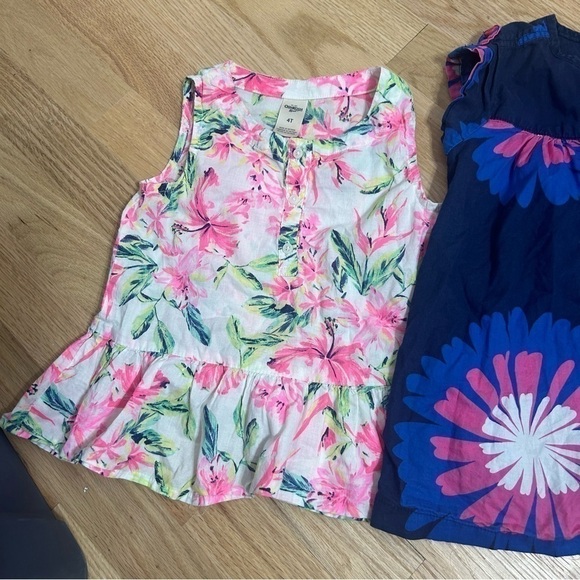 4T Girls Top Bundle Lot OshKosh Floral Carter’s Shirt Blouse Cat & Jack Pink - Picture 3 of 7